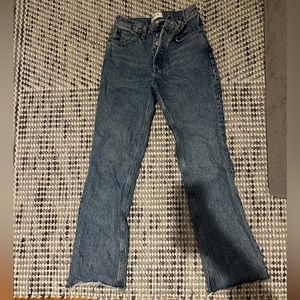 Agolde mid rise relaxed boot frayed hem size 25